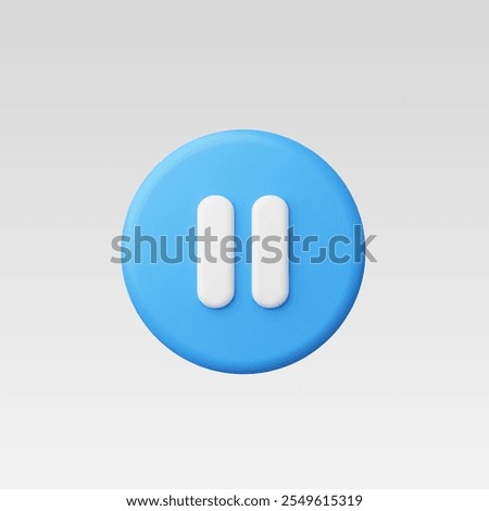 3d Realistic Pause Icon vector illustration