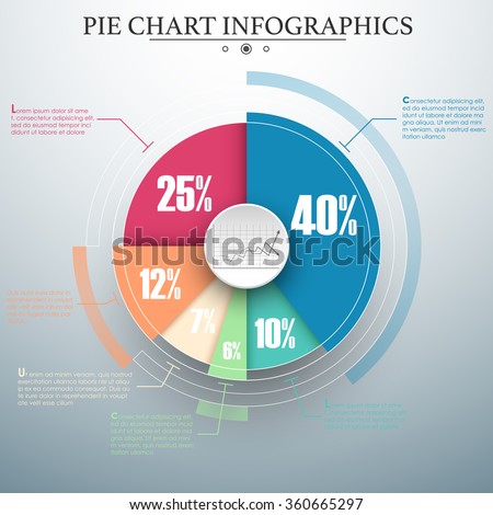 Colorful business pie chart for Your documents, reports, presentations and infographic. Material design