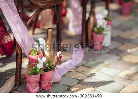 Outdoor wedding aisle at a destination wedding