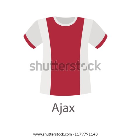 Ajax football team shirt color vector icon. Flat design