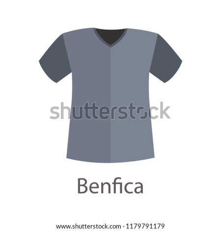 Benfica football team shirt color vector icon. Flat design