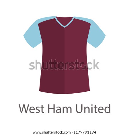 West Ham United football team shirt color vector icon. Flat design