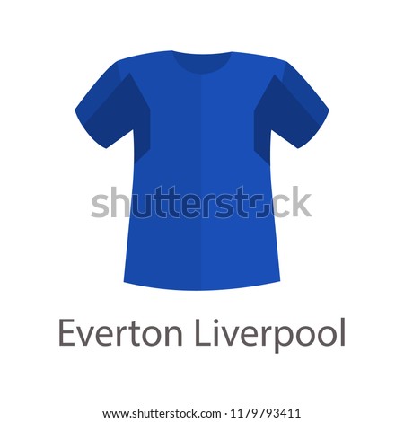 Everton Liverpool football team shirt color vector icon. Flat design