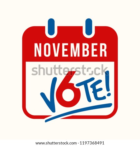 reminder to vote in the United states midterm election on November 6th. banner, poster design