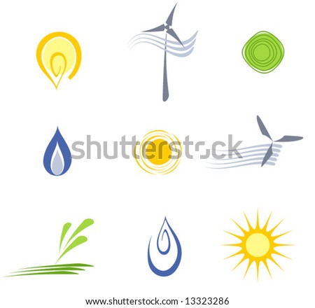 vector logo elements set 4-energy