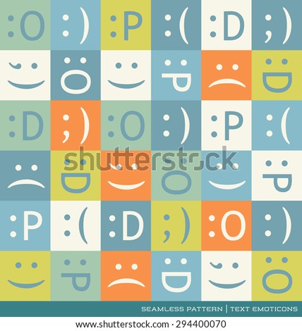 seamless vector pattern with emoticons text symbols