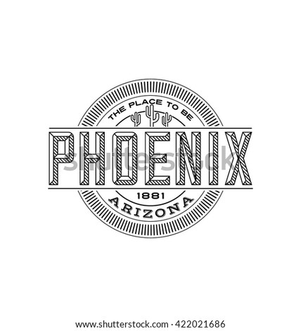 phoenix, arizona linear emblem design for t shirts and stickers
