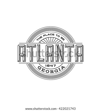 atlanta, georgia linear emblem design for t shirts and stickers