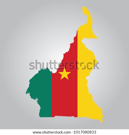 Flag map of Cameroon