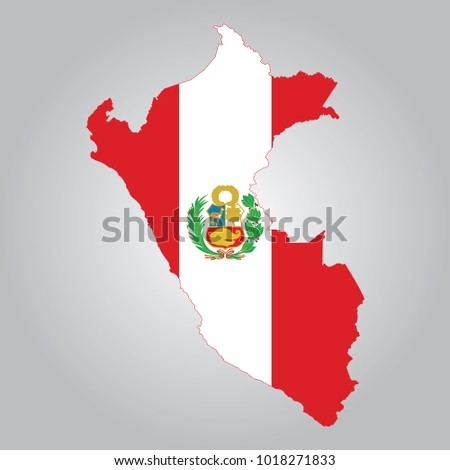 Flag Map of Peru