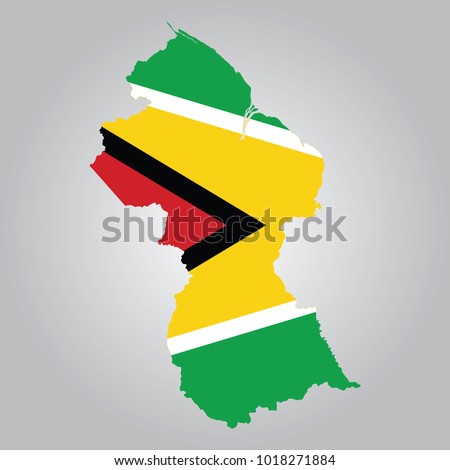 Flag Map of Guyana