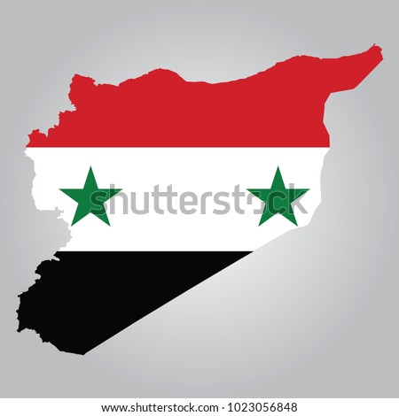 Flag Map of Syria