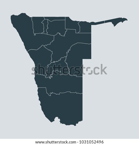 Namibia map on gray background vector, Namibia Map Outline Shape Gray on White Vector Illustration,
High detailed Gray illustration map Namibia.