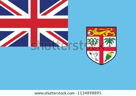 Flag of Fiji. Flag of Fiji vector illustration. Fijian national flag. Official flag of Fiji island accurate colors, true color.