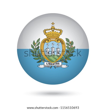 San Marino glossy round button. Vector Illustration EPS10.