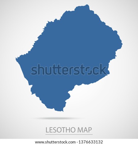 Lesotho map. Blue Lesotho map and Country name . Vector map on gray background. Symbol for your web site design map logo. app, ui, Travel vector eps10, concept Illustration.