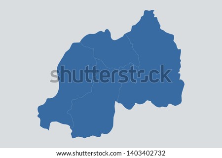 Rwanda map on gray background vector, Rwanda Map Outline Shape Blue on White Vector Illustration, High detailed Gray illustration map Rwanda. Symbol for your web site design map logo. eps10.