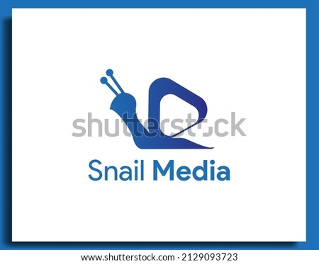 snail media logo player intertainment logo design template vector