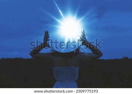 Similar – Image, Stock Photo Round mirror in the mountain landscape in summer sunshine for car traffic at Kocaeli Kartepe at Sapanca Gölü in Sakarya Province, Turkey