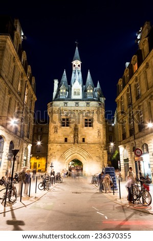 Bordeaux, France-July 16, Bordeaux at night, July 16.2014 in Bordeaux