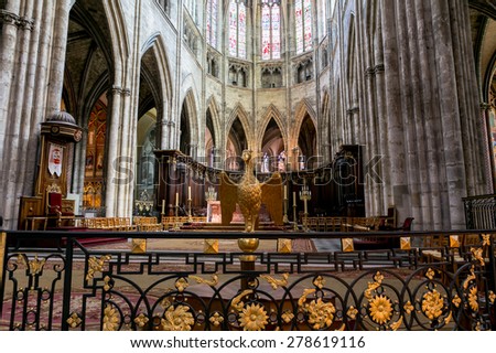 Bordeaux, France - July 15, the cathedral in Bordeaux, July 15.2014 in Bordeaux