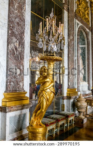 Paris, France - July 11, Versailles palace interior, July 11, 2014 in Paris