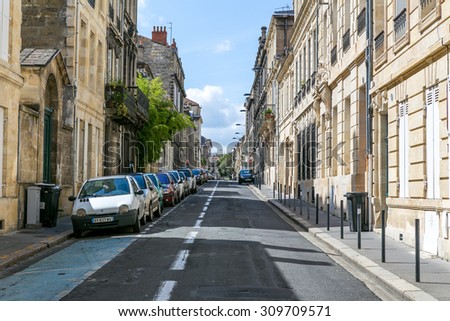 Bordeaux, France - July 18 streets in Bordeaux, July 18.2014 in Bordeaux