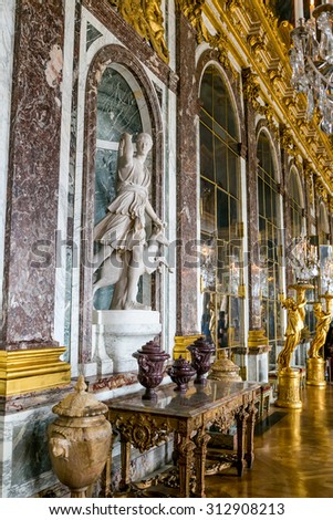 Paris, France - July 10, Versailles palace interior, July 10, 2014 in Par