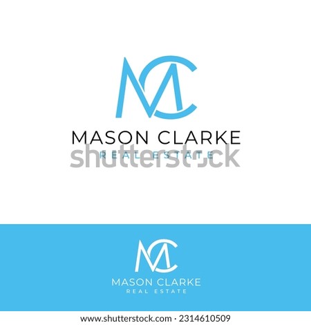 Mason Clarke real estate vector logo design. Letters M and C logotype. Initials MC logo template.