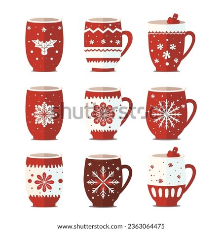 Similar – Image, Stock Photo A cup of cocoa with gingerbread cookies and a candy cane on a white table