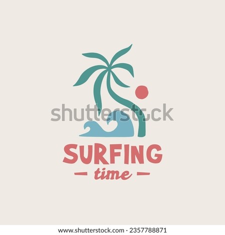 Surf logo design template for surf club, surf shop, surf merch.