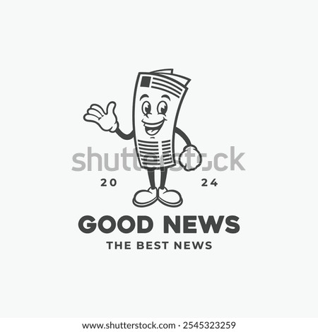 News paper retro cartoon character