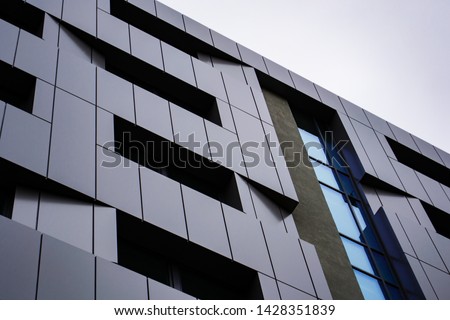 Similar – Image, Stock Photo Panel building facade with yellow roller