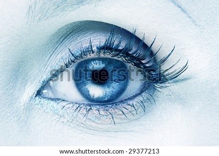 Abstract blue eye background