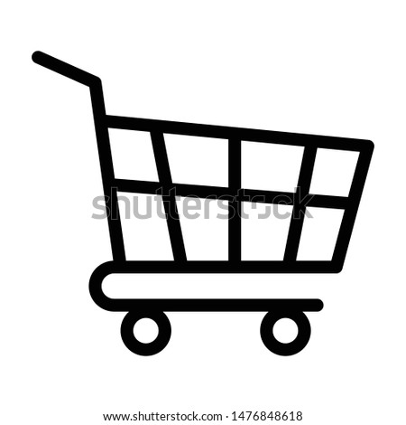Shopping cart thin line icon. Supermarket shopping trolly outline icon. Editable stroke vector.