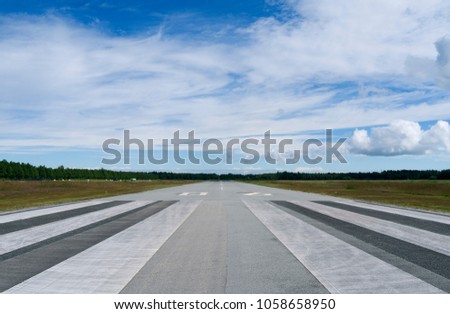 Aviation / Laesoe / Denmark: Runway of the small airfield in Byrum Stok fotoğraf © 