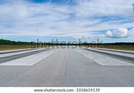 Aviation / Laesoe / Denmark: Runway of the small airfield in Byrum Stok fotoğraf © 