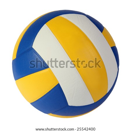 Dark Blue, Yellow Volley-Ball Ball On A White Background Stock Photo ...