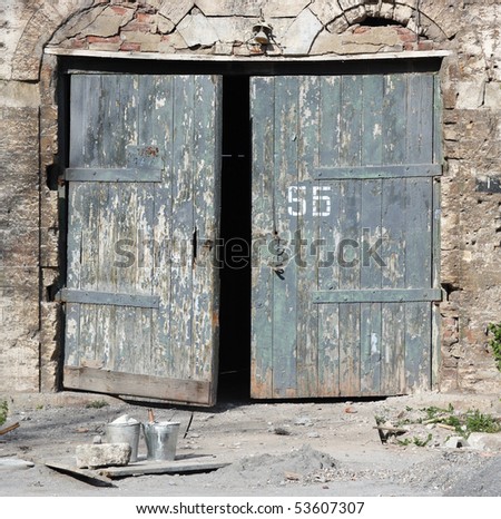 Old wooden door, background