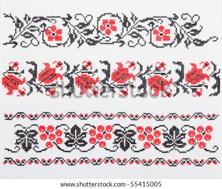 Ukrainian embroidery, towel, background, texture