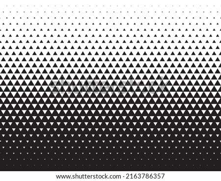 Geometric pattern of black triangles on a white background.Seamless in one direction.Option with a average fade out.Radial method.