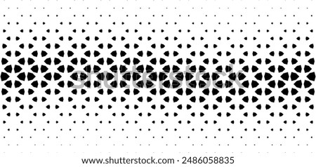 Pattern based on traditional Islamic ornament. Disappearing effect. Short fade out . Black and white. 11 figures in height. With a wave effect