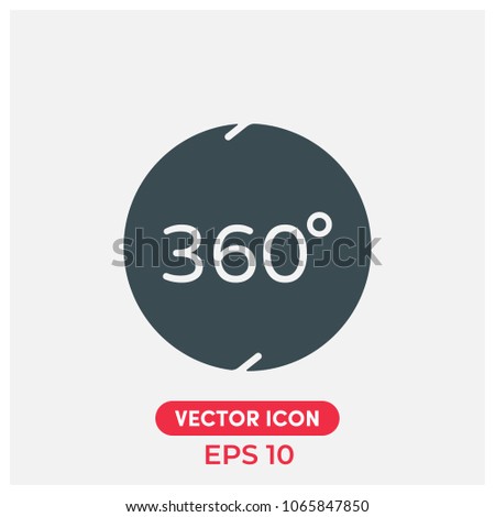 Filled 360 Degrees Angle Vector Icon Illustration For Web And Mobile App.Ui/Ux