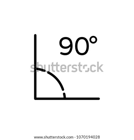 90 Degrees Angle Vector Icon Illustration For Web And Mobile App.Ui/Ux.