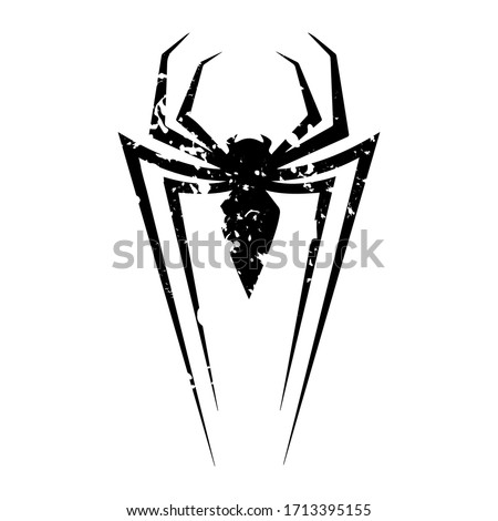 Spider Badge logo design grunge