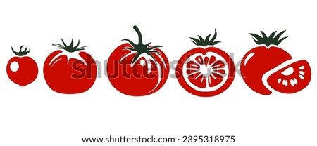 Tomato icons set. Food symbol vector.