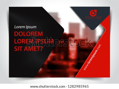 Red and Black Presentation Cover. Horizontal Marketing Template Design for Widescreen. A4 Size.