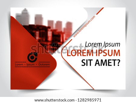 Red and Black Presentation Cover. Horizontal Marketing Template Design for Widescreen. A4 Size.