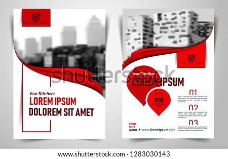 Red Cover Page or Screen Layout. Editable Vertical Template Design for Marketing Presentation, Company Profile, Annual Report, Proposal , Magazine or Book. A4 Scale Size. Vector Business Concept.