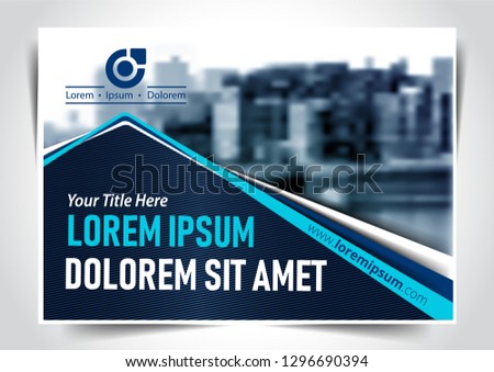 Blue Cover Page or Widescreen Layout. Editable Vertical Template Design for Marketing Presentation, Company Profile, Annual Report, Magazine or Book. A4 Scale Size. Vector Business Concept.
